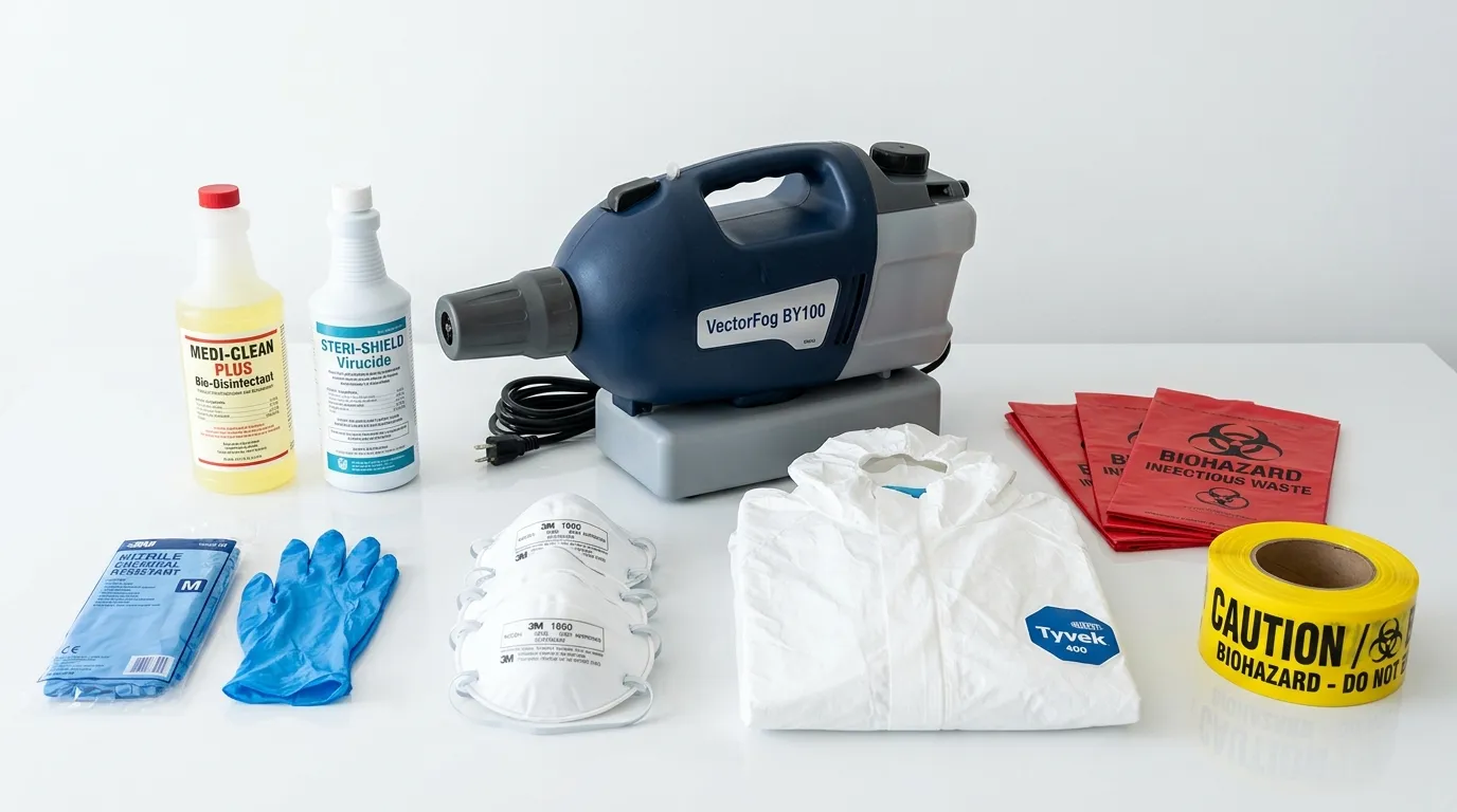 Professional biohazard remediation crew working in Chardon